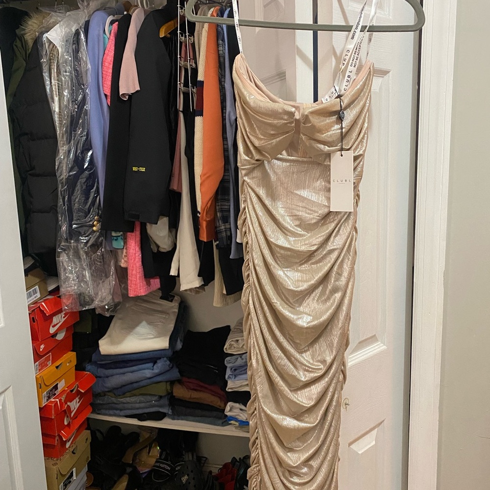 NEW Cream Ruched strapless Dress